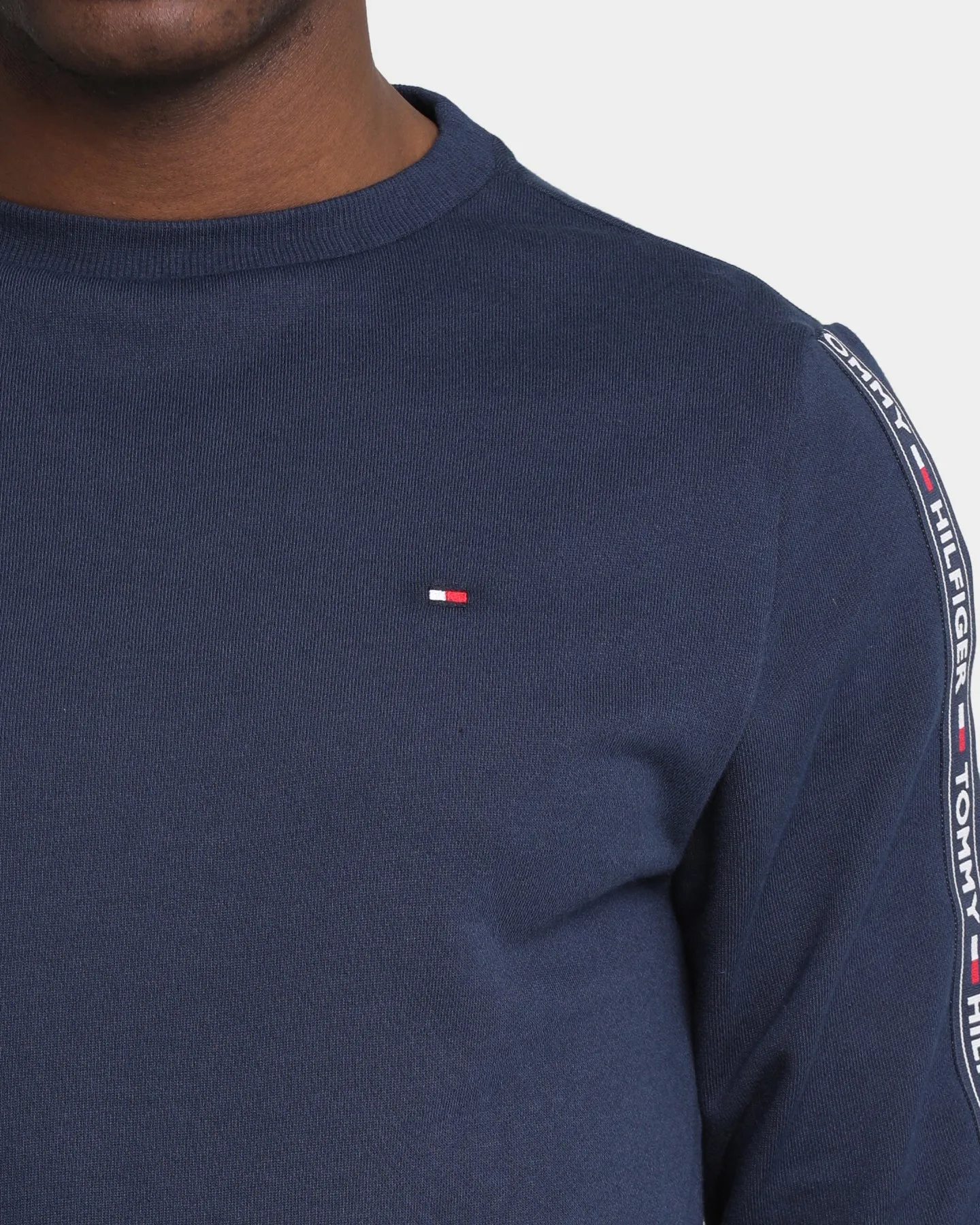Tommy Jeans Terry Long Sleeve Track Top Navy Blazer