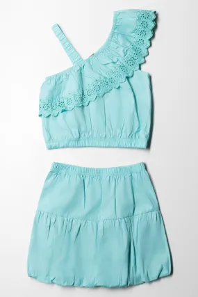 Top and Skirt Set Blue
