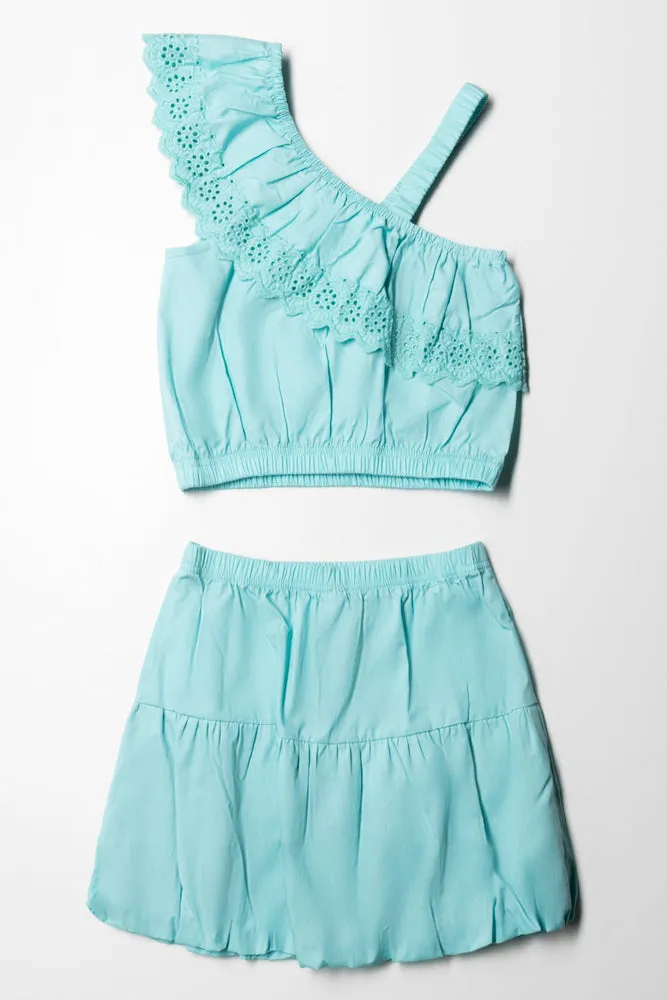 Top and Skirt Set Blue