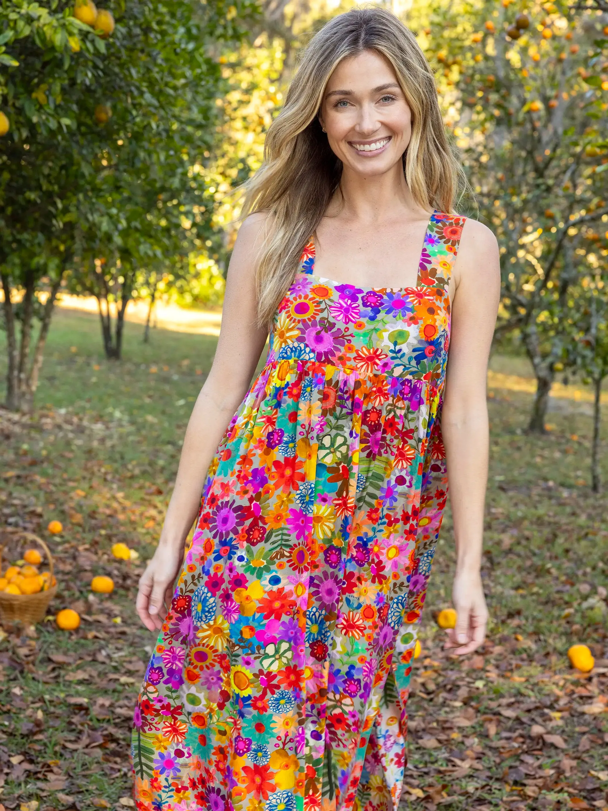 Tricia Maxi Dress - Rainbow Calico Floral