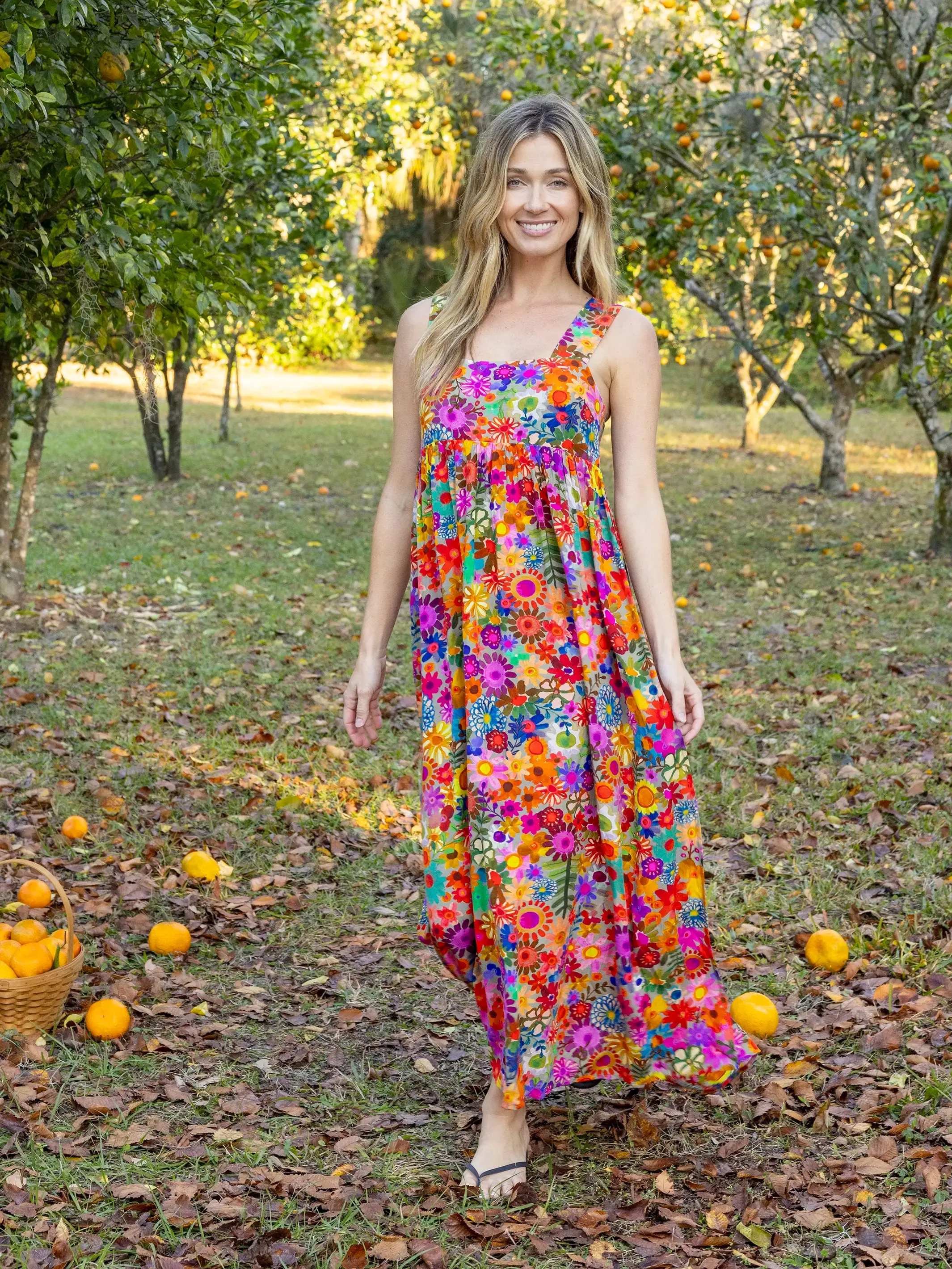Tricia Maxi Dress - Rainbow Calico Floral