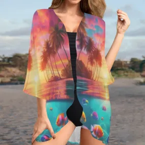 Tropical Oasis at Sunset Bathing Suit Cover Up, Tunic