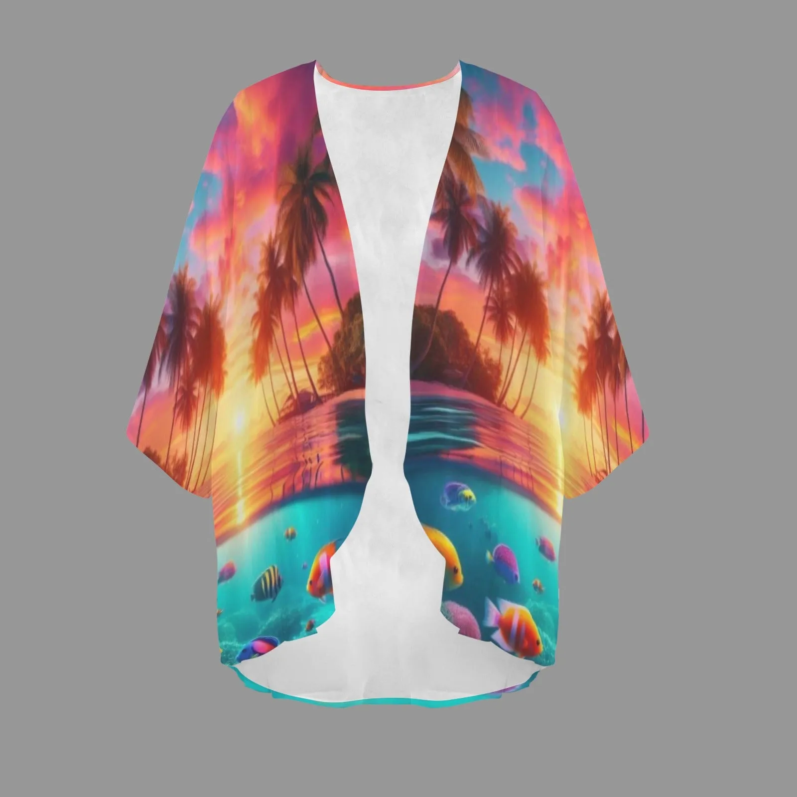 Tropical Oasis at Sunset Bathing Suit Cover Up, Tunic