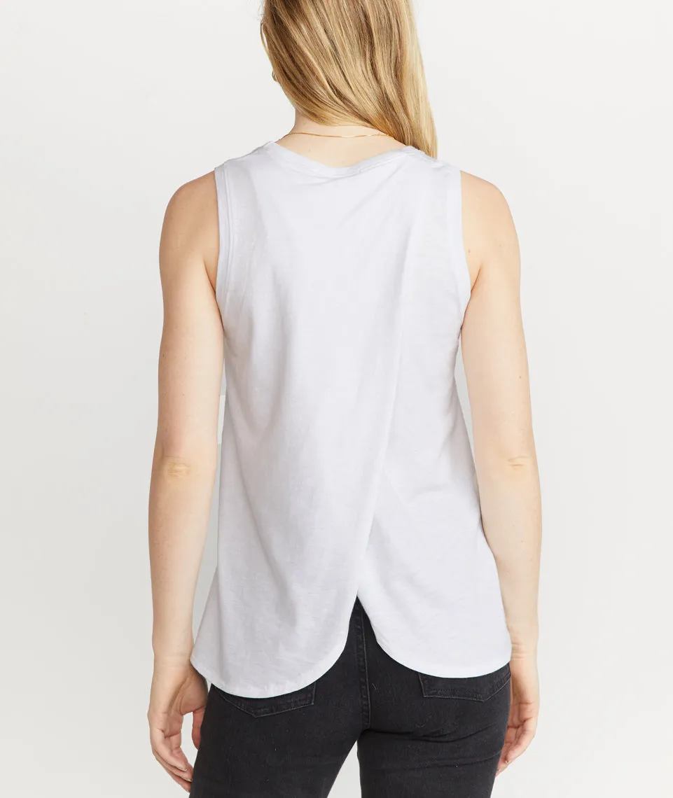 Tulip Back Tank in White