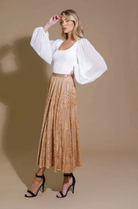 Velvet Burnout Maxi Skirt