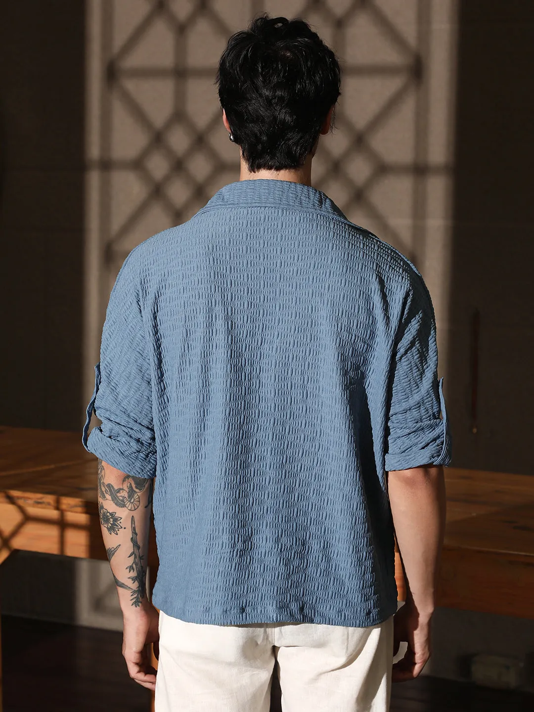 Wave-Tactile Relaxed Shirt