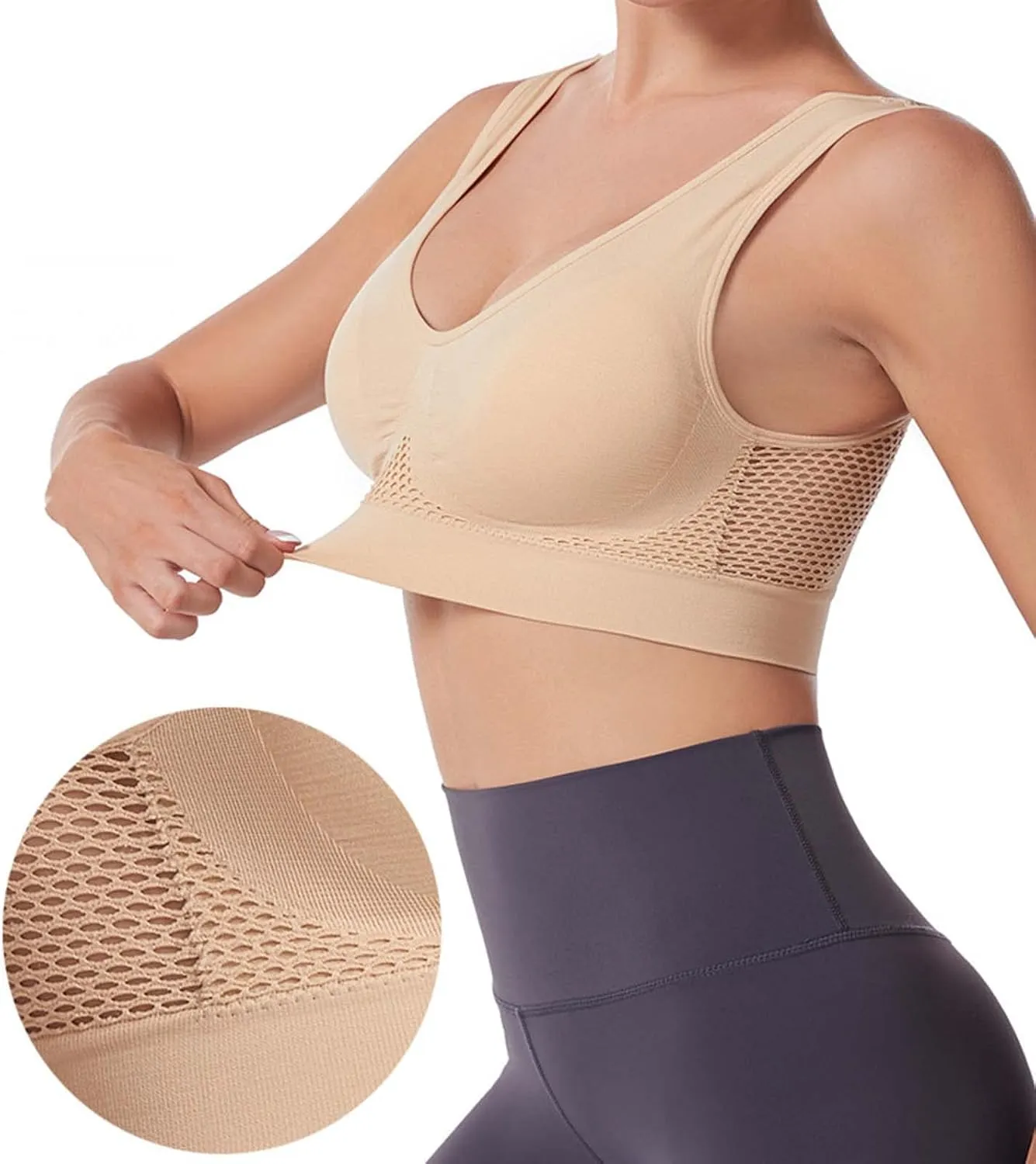 Women Wirefree Full Coverage Bras Everyday Stretch Padded Adjustable Breathable Bra Bralettes