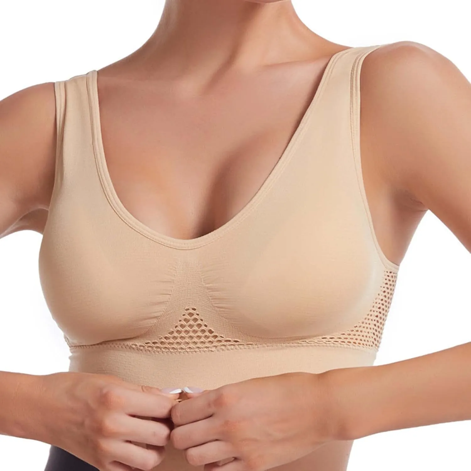 Women Wirefree Full Coverage Bras Everyday Stretch Padded Adjustable Breathable Bra Bralettes