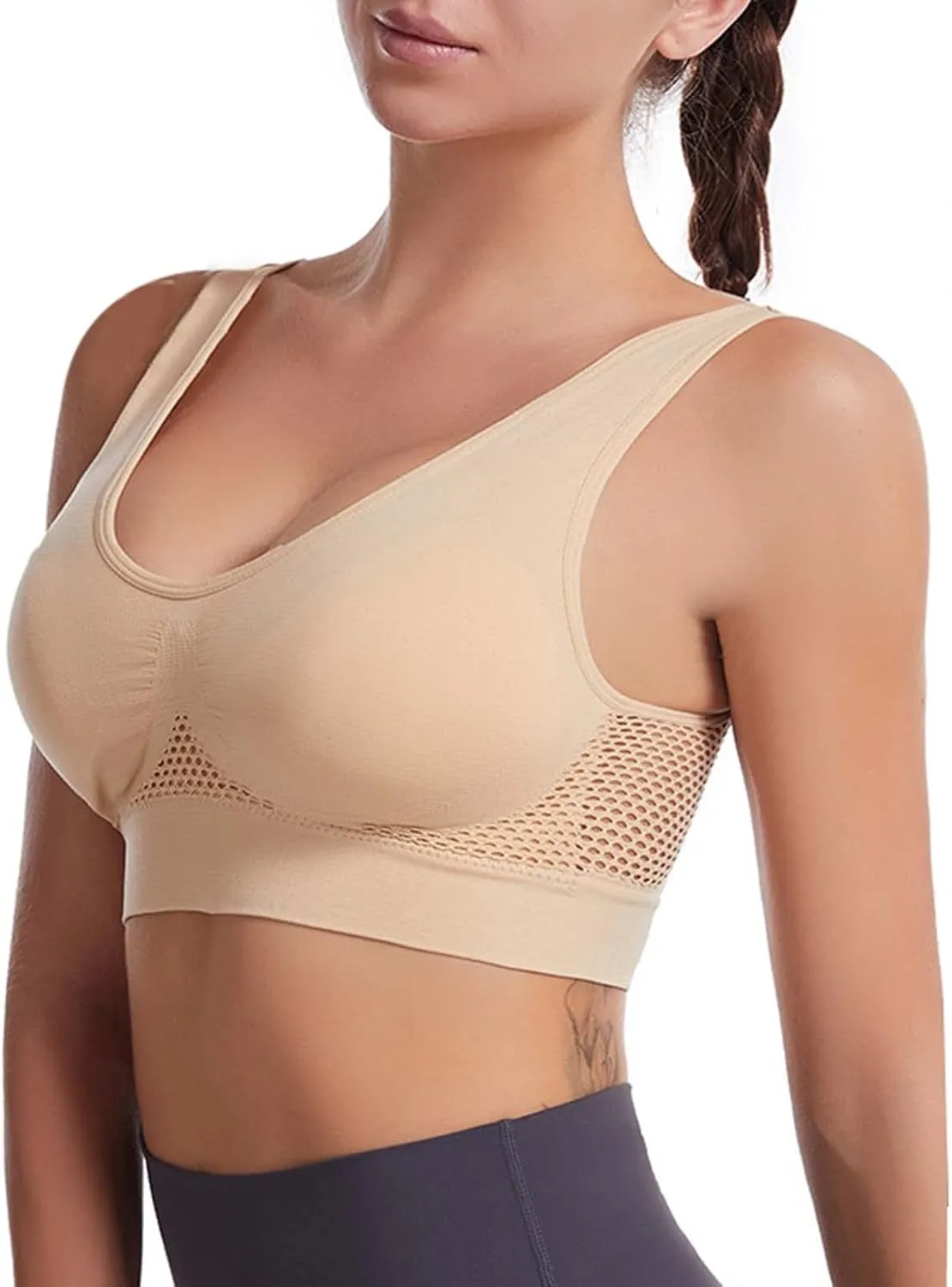 Women Wirefree Full Coverage Bras Everyday Stretch Padded Adjustable Breathable Bra Bralettes