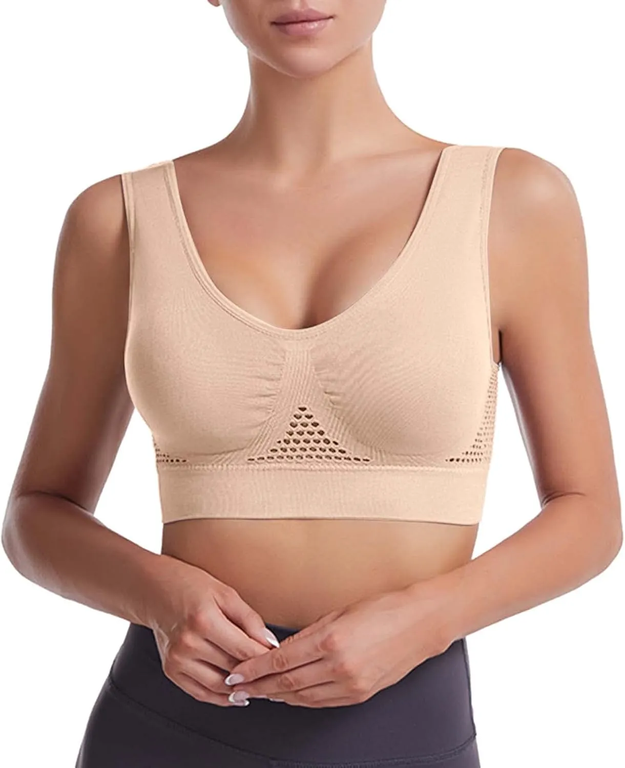 Women Wirefree Full Coverage Bras Everyday Stretch Padded Adjustable Breathable Bra Bralettes