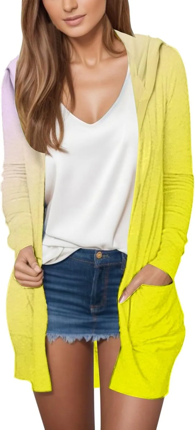 Womens Cardigans 2024 Summer Lightweight Long Sleeve with Pocket Plus Size Casual Fashion Thin Open Front Cardigan