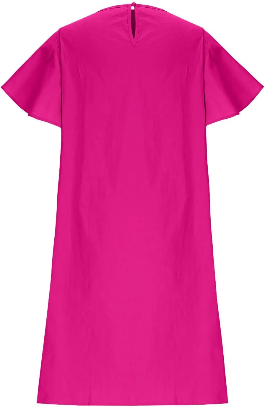 Womens Elegant Ruffle Tiered Dress Elegant Crewneck Flowy Midi Sundress Causal Beach Sun Dress Wedding Guest Dresses