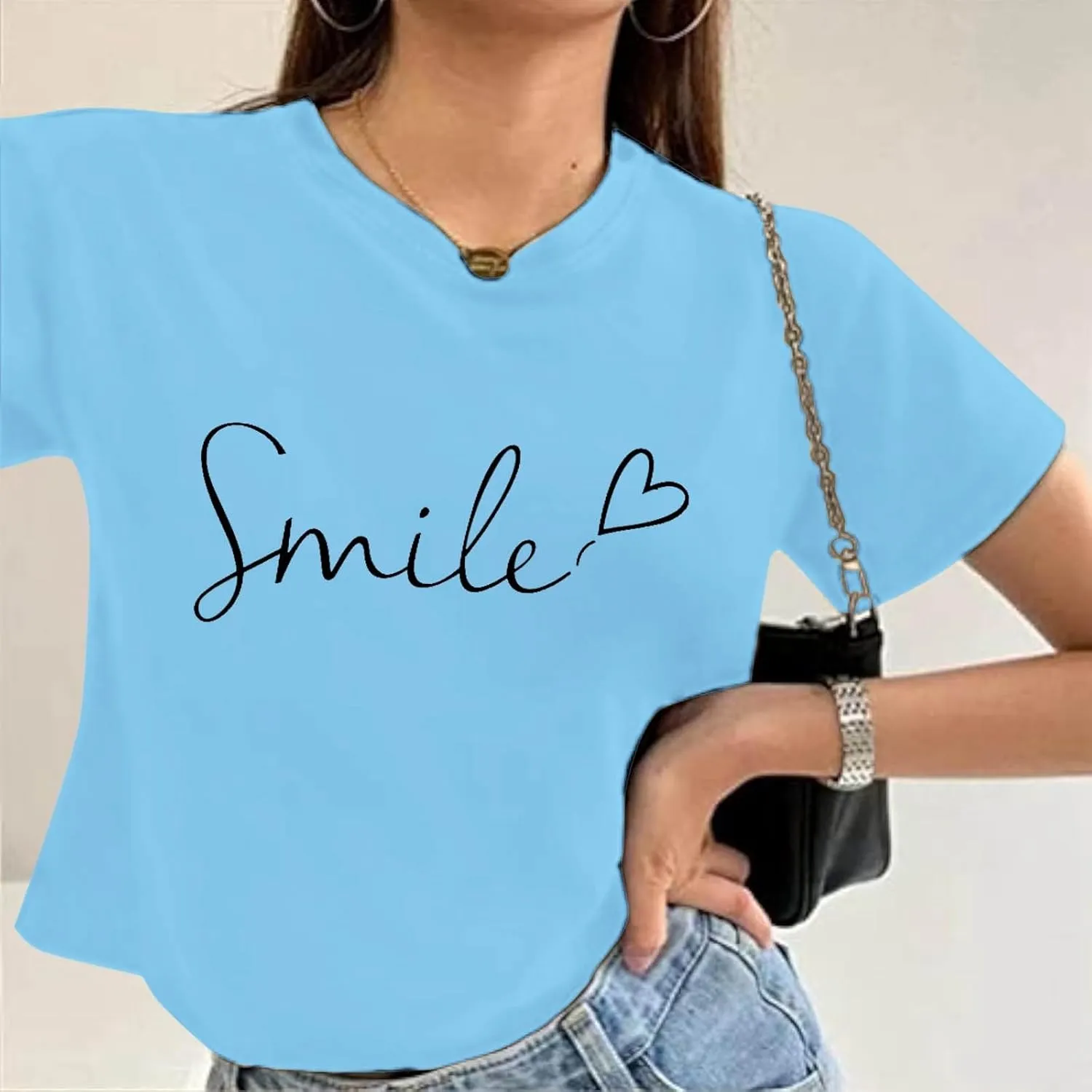Women's Fashion Crop Top Short Sleeve Printed Casual Summer Light Button up Shirt