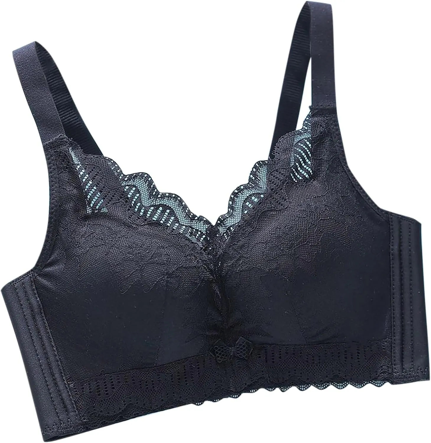 Women's Lace Push Up Bra Print Solid Color Super Gather Lightweight Everyday Bra Breathable Wirefree Trendy Underwear