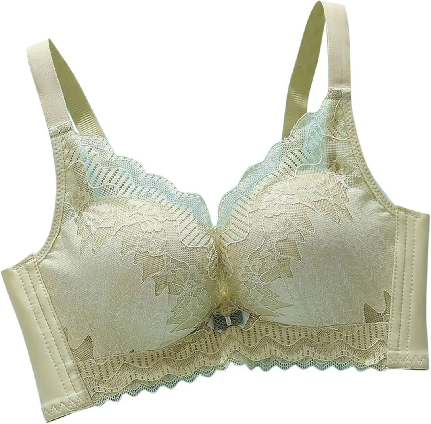 Women's Lace Push Up Bra Print Solid Color Super Gather Lightweight Everyday Bra Breathable Wirefree Trendy Underwear