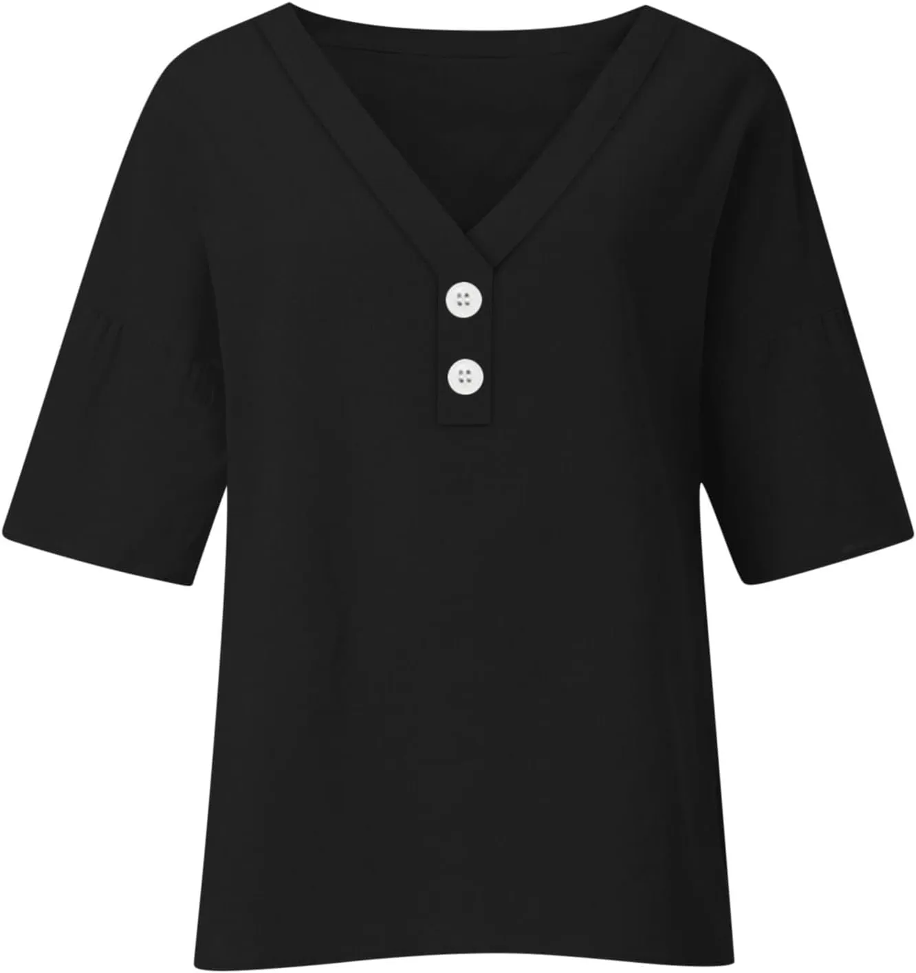 Women's Linen Short Sleeve Top - Breathable Summer Shirt for Women, Soft & Lightweight, Versatile Casual Beach Tee