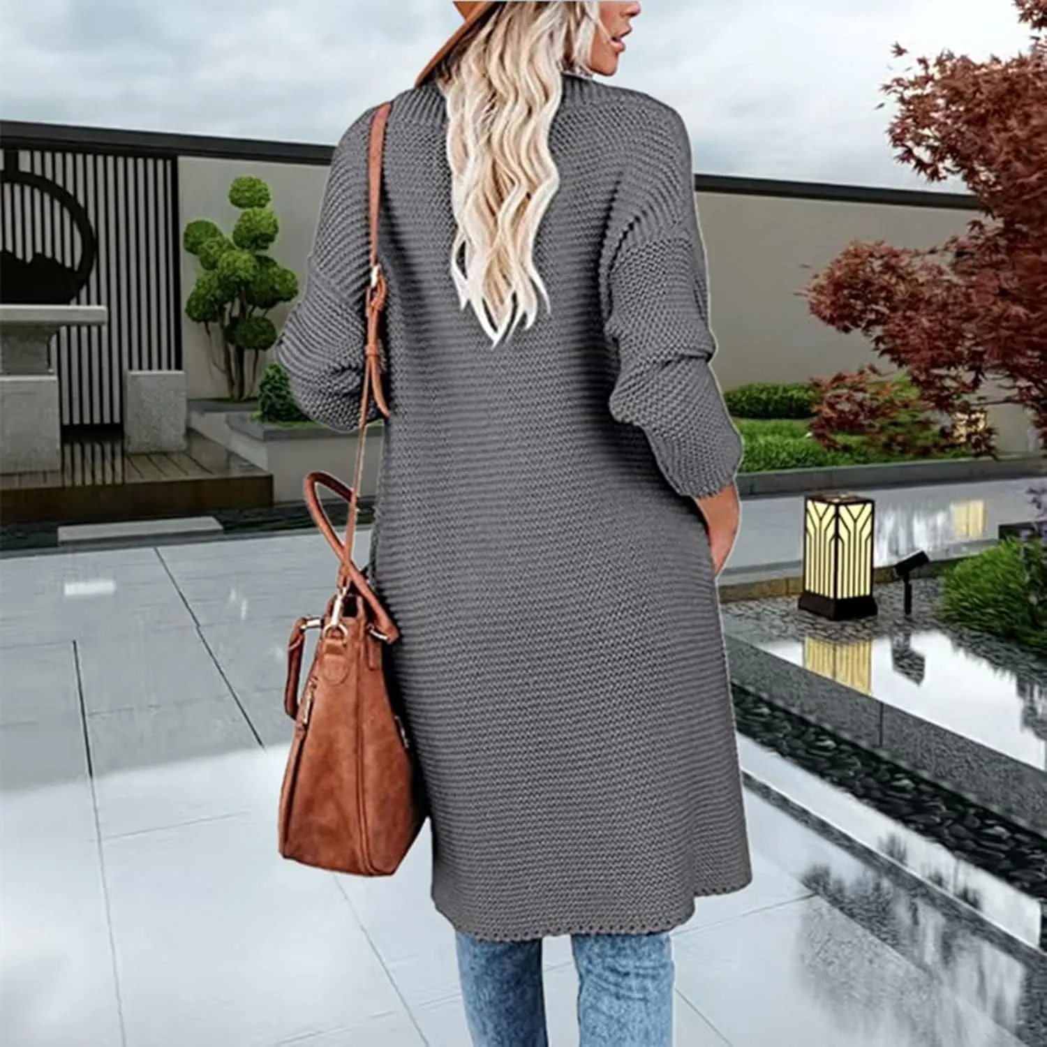 Womens Long Cardigan Sweaters 2022 Fall Oversized Slouchy Knit Chunky Open Front Sweater Coat Cozy Soft Outerwear