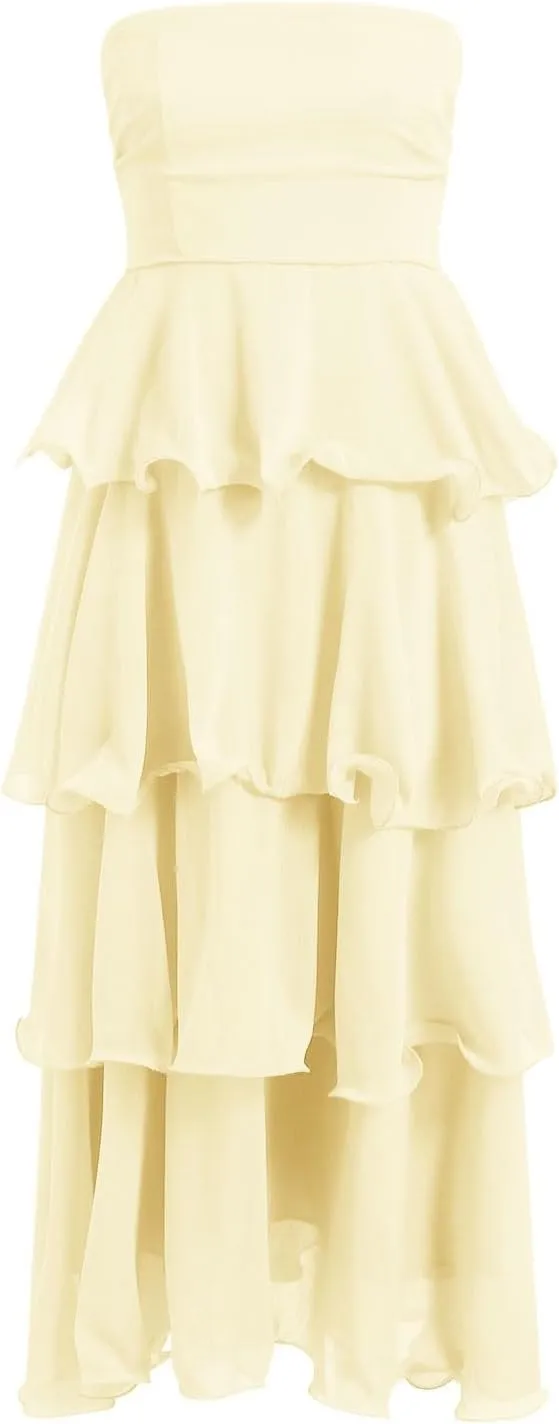 Women's Maxi Dress 2025 Summer Off Shoulder Smocked Tiered Ruffle Long Flowy Dresses Casual Beach Sundress