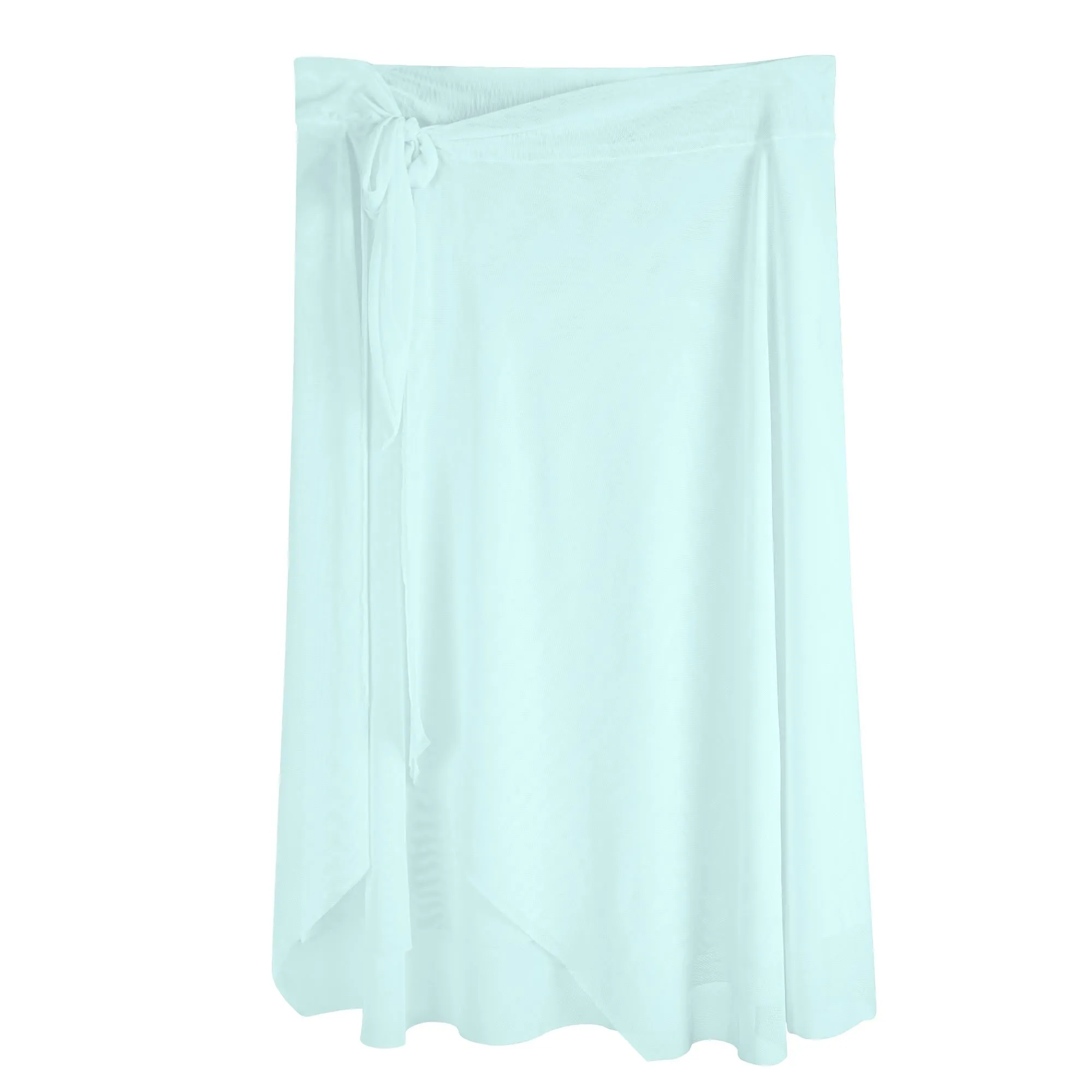 Womens Robin Egg Swimsuit Cover Up Ruffle Tie Side Beach Sarong Wrap Maxi Skirt