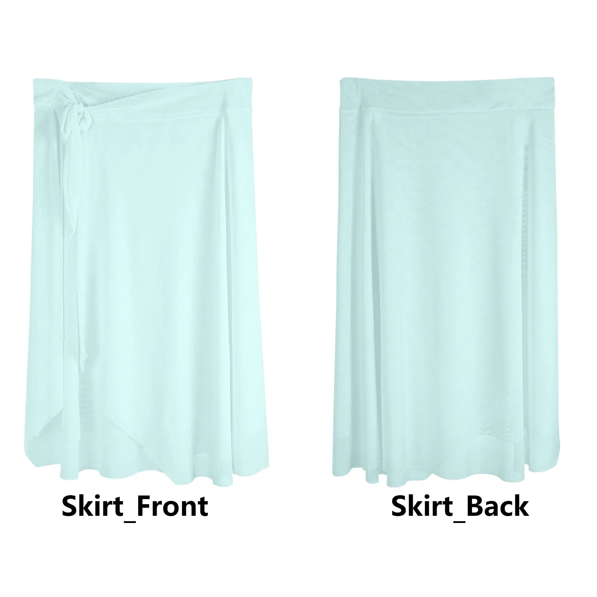 Womens Robin Egg Swimsuit Cover Up Ruffle Tie Side Beach Sarong Wrap Maxi Skirt