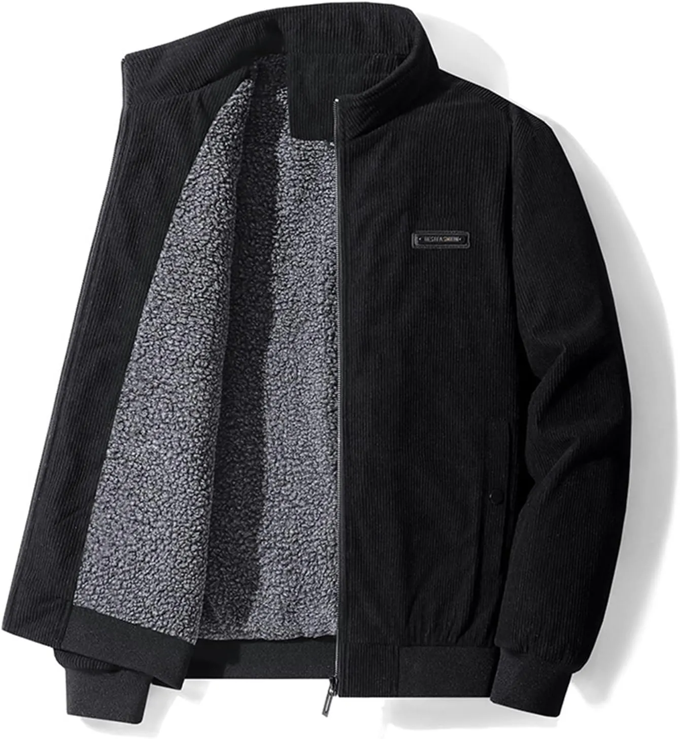 Ymosrh Light Jacket Mens Thickened Jacket Large Size Solid Color Lapel Loose Lambswood Jacket Jackets for Men Hoodie